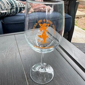 Capitola Art & Wine Festival Glass with Orange Design